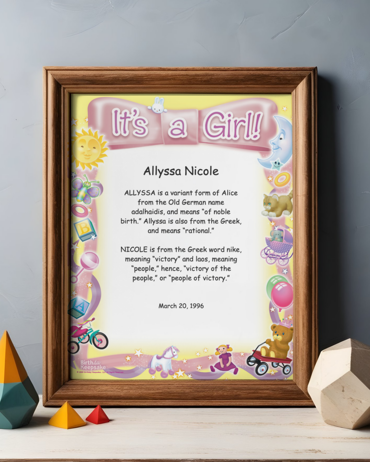 8X10 Name Meaning Print